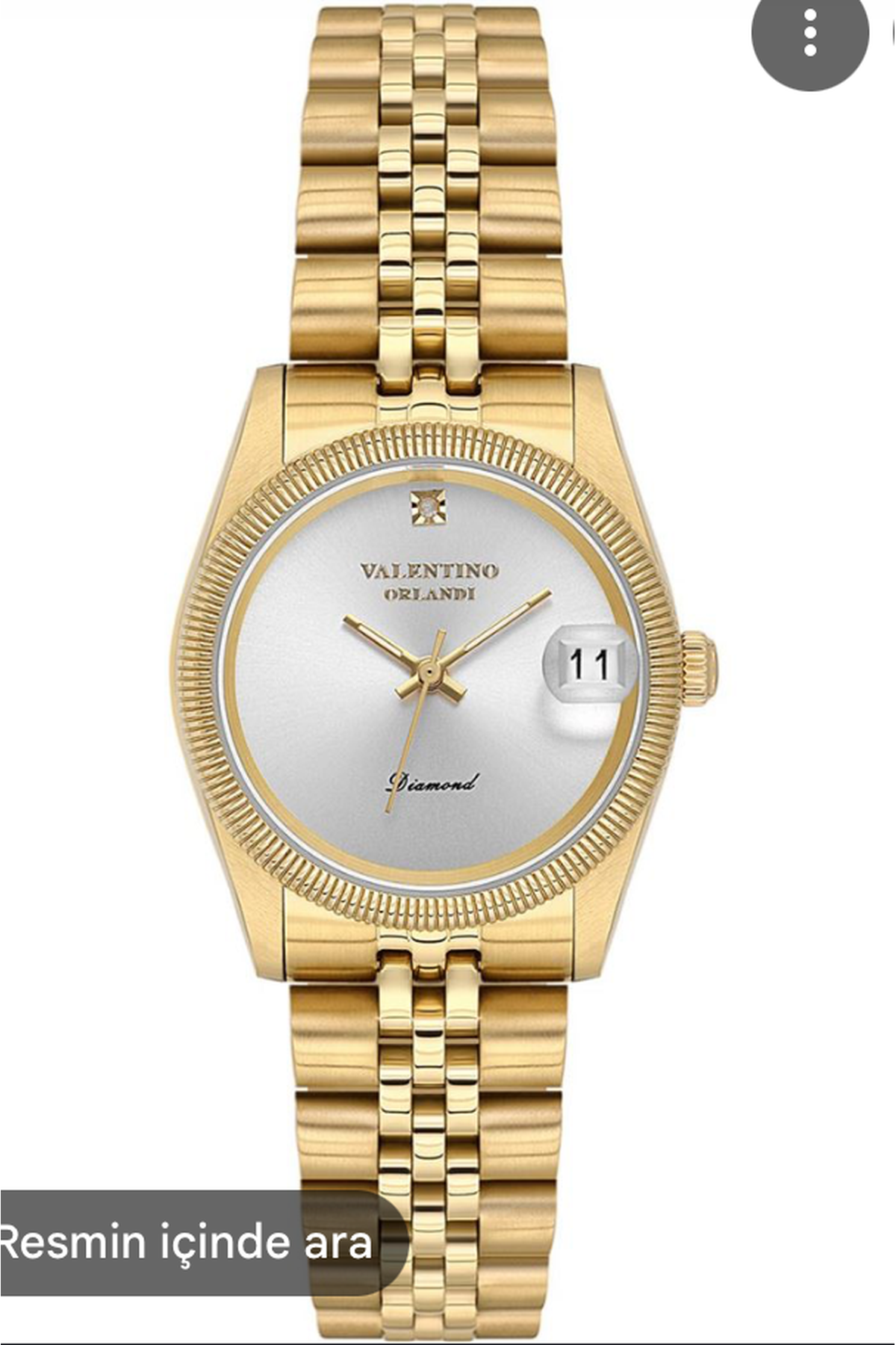 Valentino Orlandi VO.4.10001-2 gold kadın kol saati, beyaz kadran ve tarih göstergesi