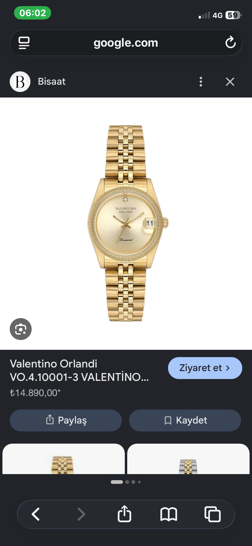 Valentino Orlandi VO.4.10001-3 altın ton kadın kol saati